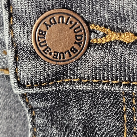 Judy Blue Shorts Grey Denim Size Large Cactus Embroidered‎ High Rise NWT Stretch - Picture 5 of 16